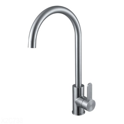 Luxury Home Single Lever 304 / 316 Stainless Steel Kitchen Sink Water Mixer Tap