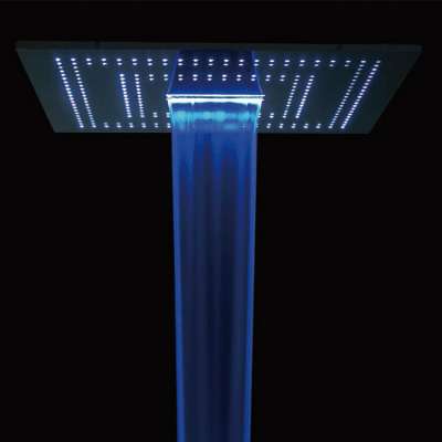 Kaiping LED 24 inch rain square ceiling waterfall mount  stainless steel shower heads showerheads with illumination