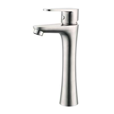 modern tab tall body basin faucet bathroom basin flat faucet nickel brush high body basin tap