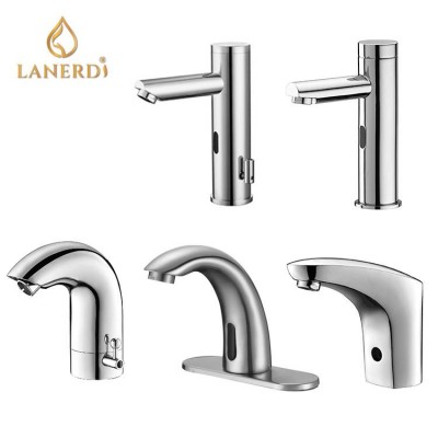 Lanerdi Hands Free Smart Motion Sensor Automatic Shut Off Bathroom Basin Water Saving Faucet Mixer Tap Taps With Deck Plate