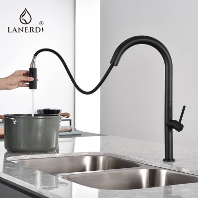 Us Style Solid Brass Black North American Pull Out Pulldown Pressurized Pressure Sprayer Kitchen Faucet Tap Taps In Matte Black